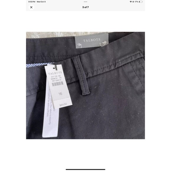 Talbots Women’s Relaxed Chino Shorts 7” Inseam Black Plus Size 16 NWT - Picture 3 of 7